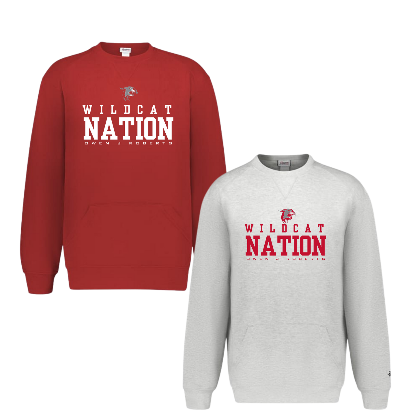OJR Wildcats Football Unisex Crewneck With Front Pockets- Wildcat Nation
