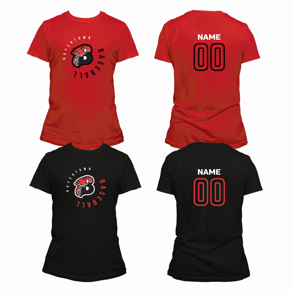 Boyertown Travel Baseball SS Unisex Cotton Tee Custom Name & Number