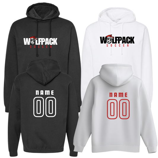 Wolfpack Soccer Attack Custom Hoodie Name & Number