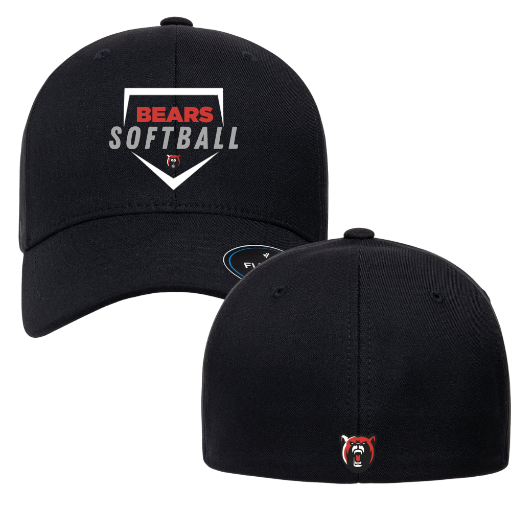 Bears Softball Flex Fit Fitted Baseball Hat