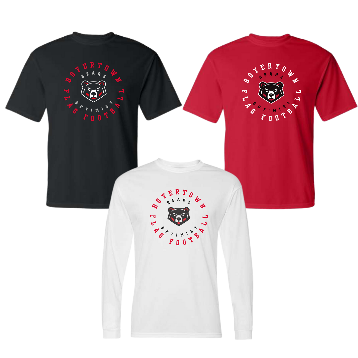 Boyertown Optimist Flag Football Dri Fit Apparel Long Sleeve & Short - Huddle Up