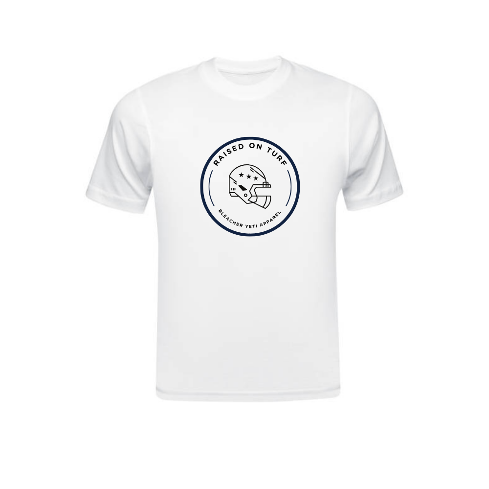 Raised On Turf Football White Tee
