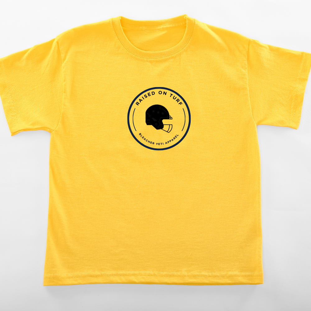 Raised On Turf Football Yellow Tee