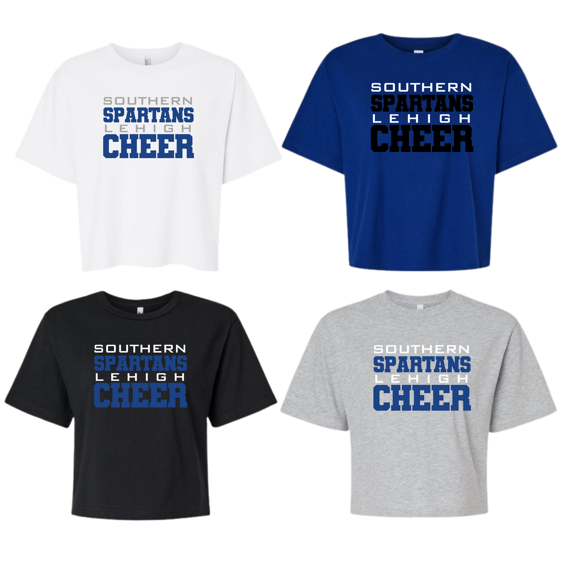 Southern Lehigh Spartans Cheer Ladies Boxy Mid Cut Tee - Stacked