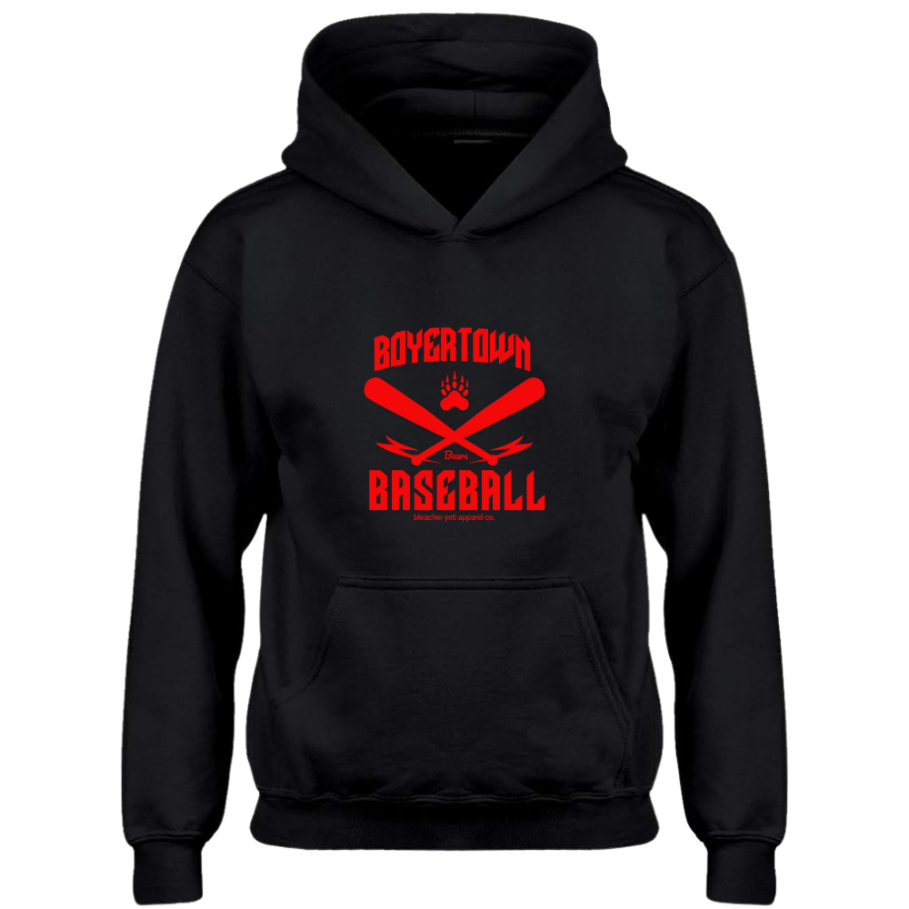 Boyertown Baseball Crossed Bats Hoodie Youth