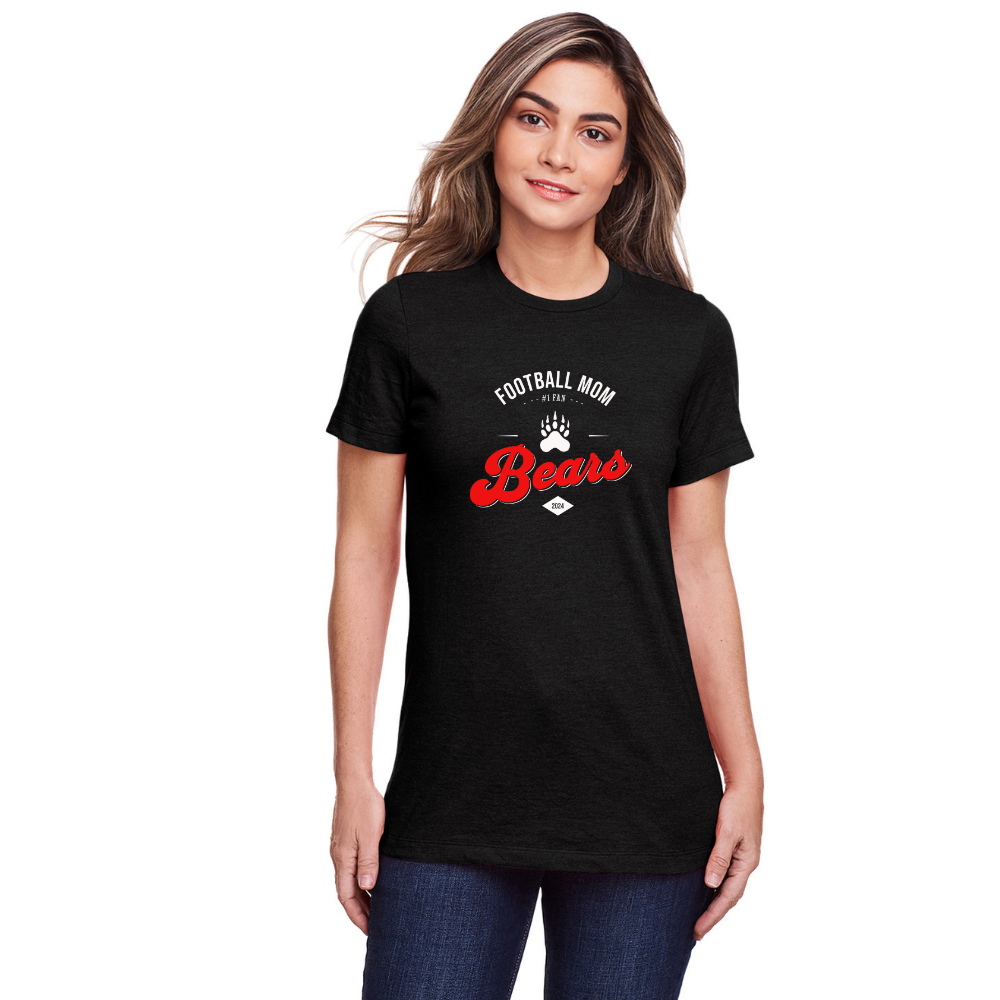 Boyertown Football Mom Vintage Black Tee