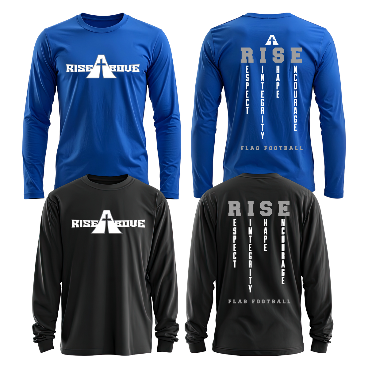 Rise Above Football Unisex Long Sleeve Full Press