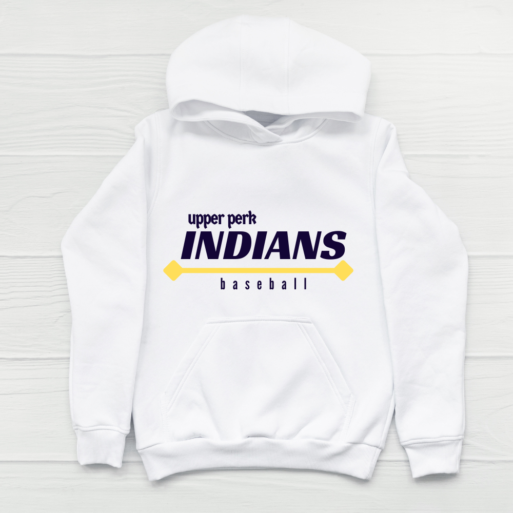 Upper Perk Baseball White Hoodie