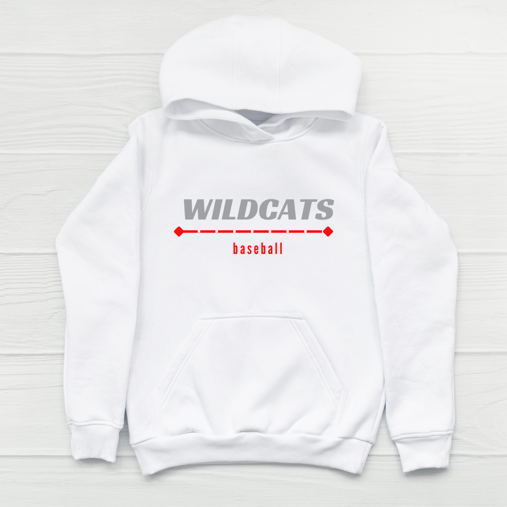 Wildcats Baseball Modern Varsity White Hoodie