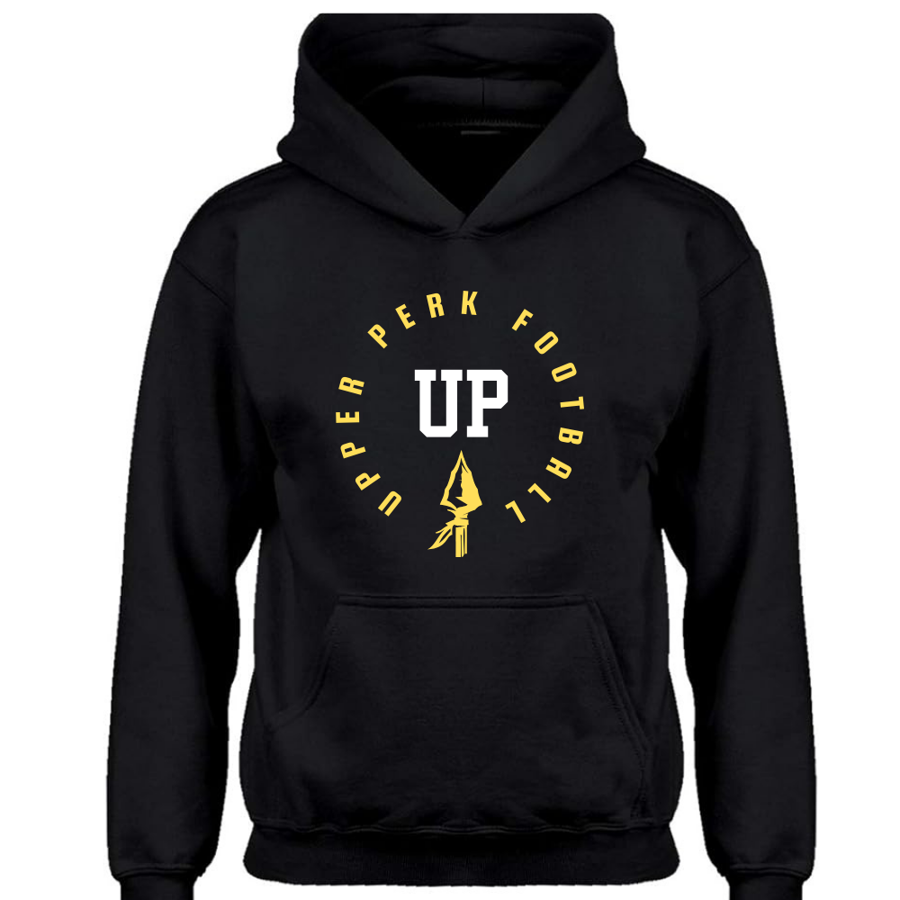 Upper Perk Football Black Hoodie Spear