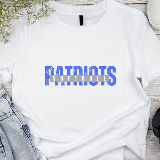 GV Patriots White Softball Tee