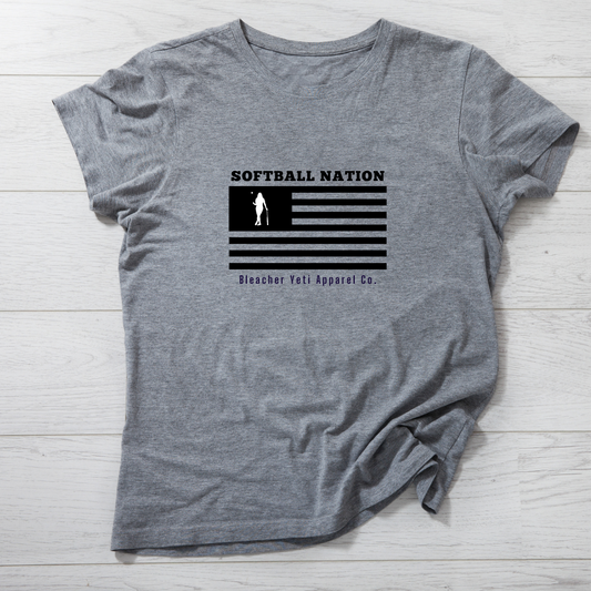 Softball Nation Grey Tee