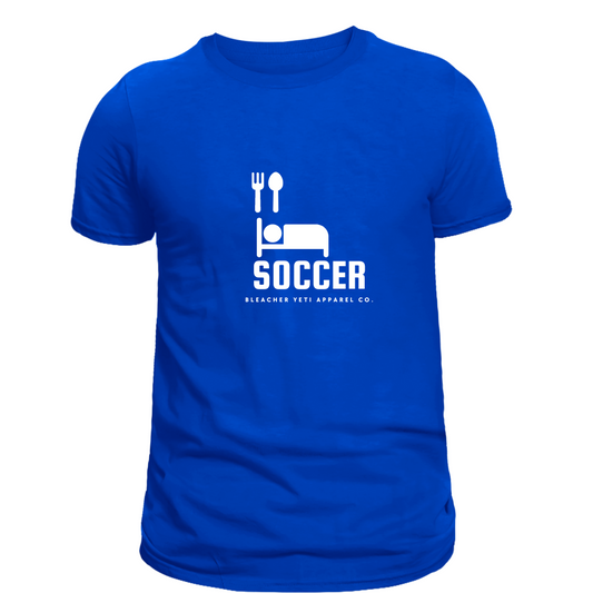 Eat Sleep Soccer Icons Blue Tee