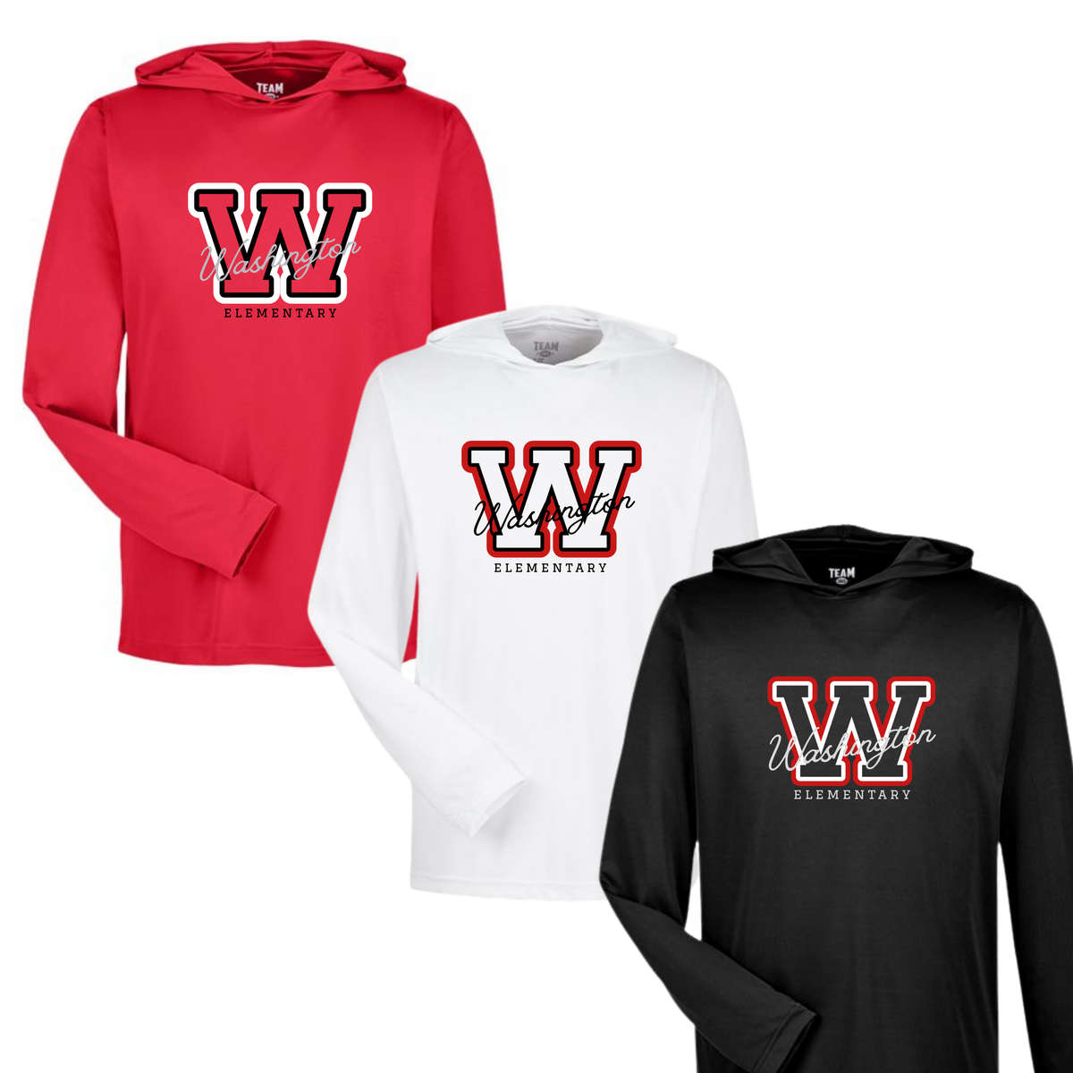 Washington Elementary Long Sleeve Performance Tee W/Hood