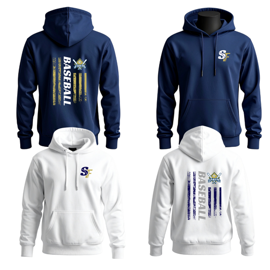 SFYAL Unisex Hoodie Patriot Back Print Baseball/Softball