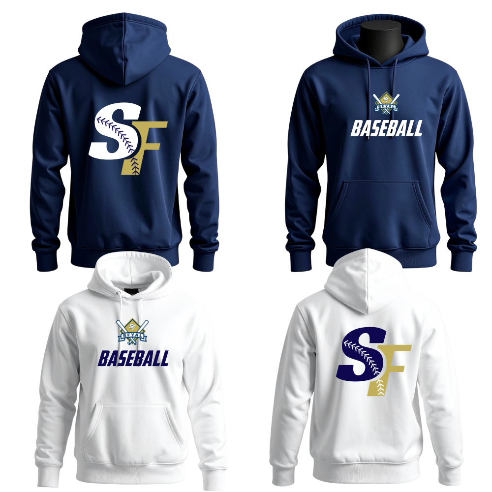 SFYAL Unisex Hoodie Warning Track  Back Print Baseball/Softball