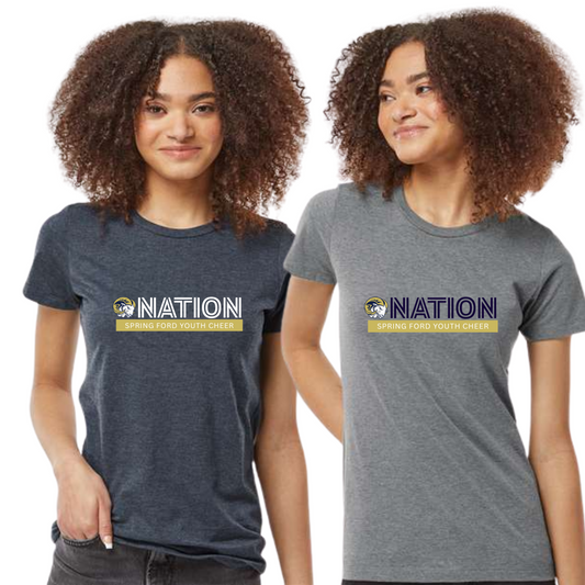 SFYFC Ladies Cotton Blend Tee Cheer Nation