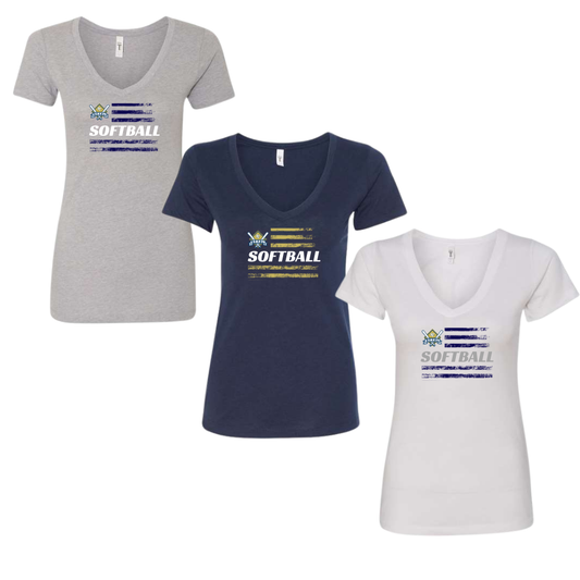 SFYAL Ladies Next Level V-Neck Patriot Softball