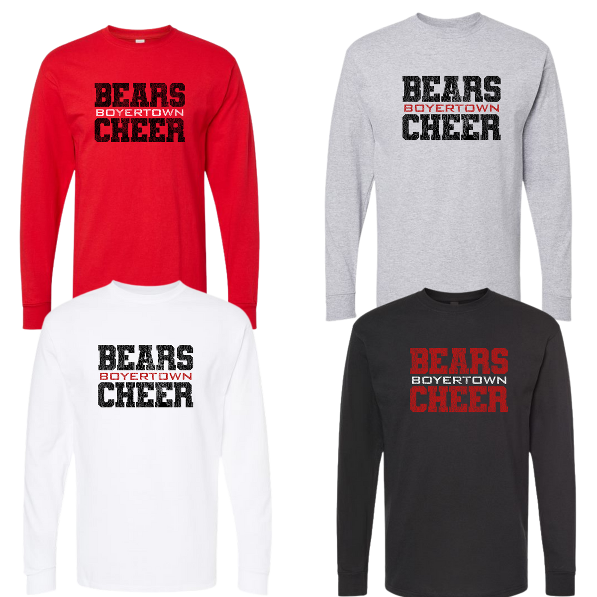 Bear Cheer Unisex LS Cotton Tee - Bears Stacked