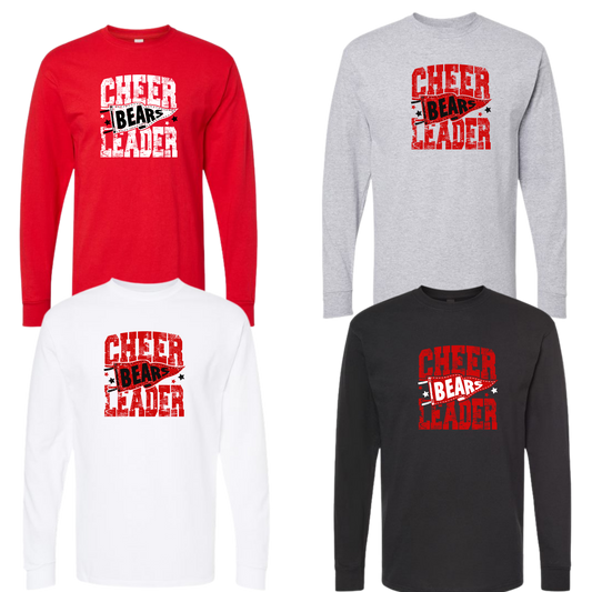 Bear Cheer Unisex LS Cotton Tee - Cheer Leader