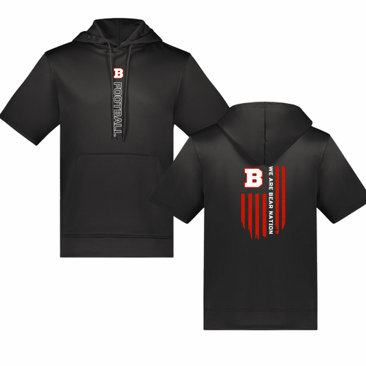 Boyertown Opt Football Fleece Lined SS Hoodie Bear Nation Back