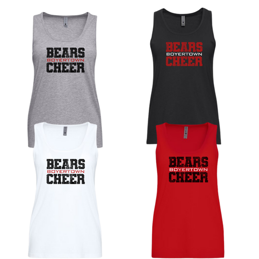Bear Cheer Ladies Cotton Tank Top - Bears Stacked