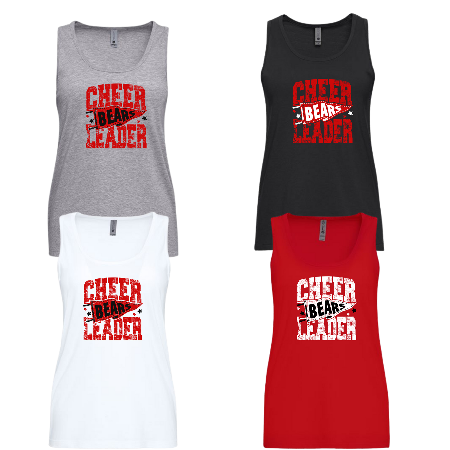 Bear Cheer Ladies Cotton Tank Top - Cheer Leader