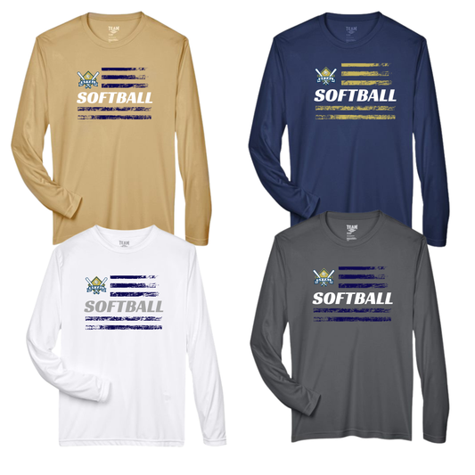SFYAL Long Sleeve Dri Fit Tee Unisex Patriot Softball