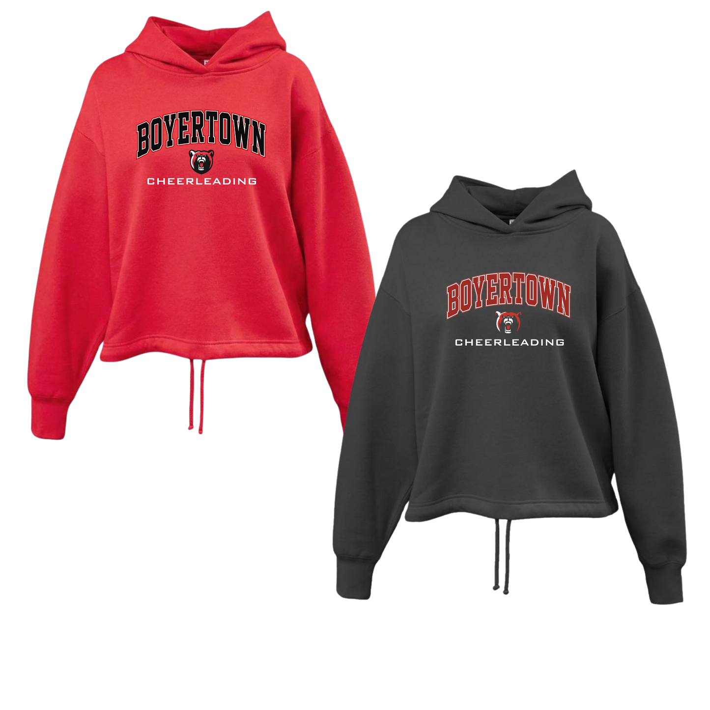 Bears Cheer Ladies Crop Hoodie - Boyertown Arch