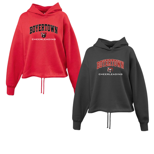 Bears Cheer Ladies Crop Hoodie - Boyertown Arch