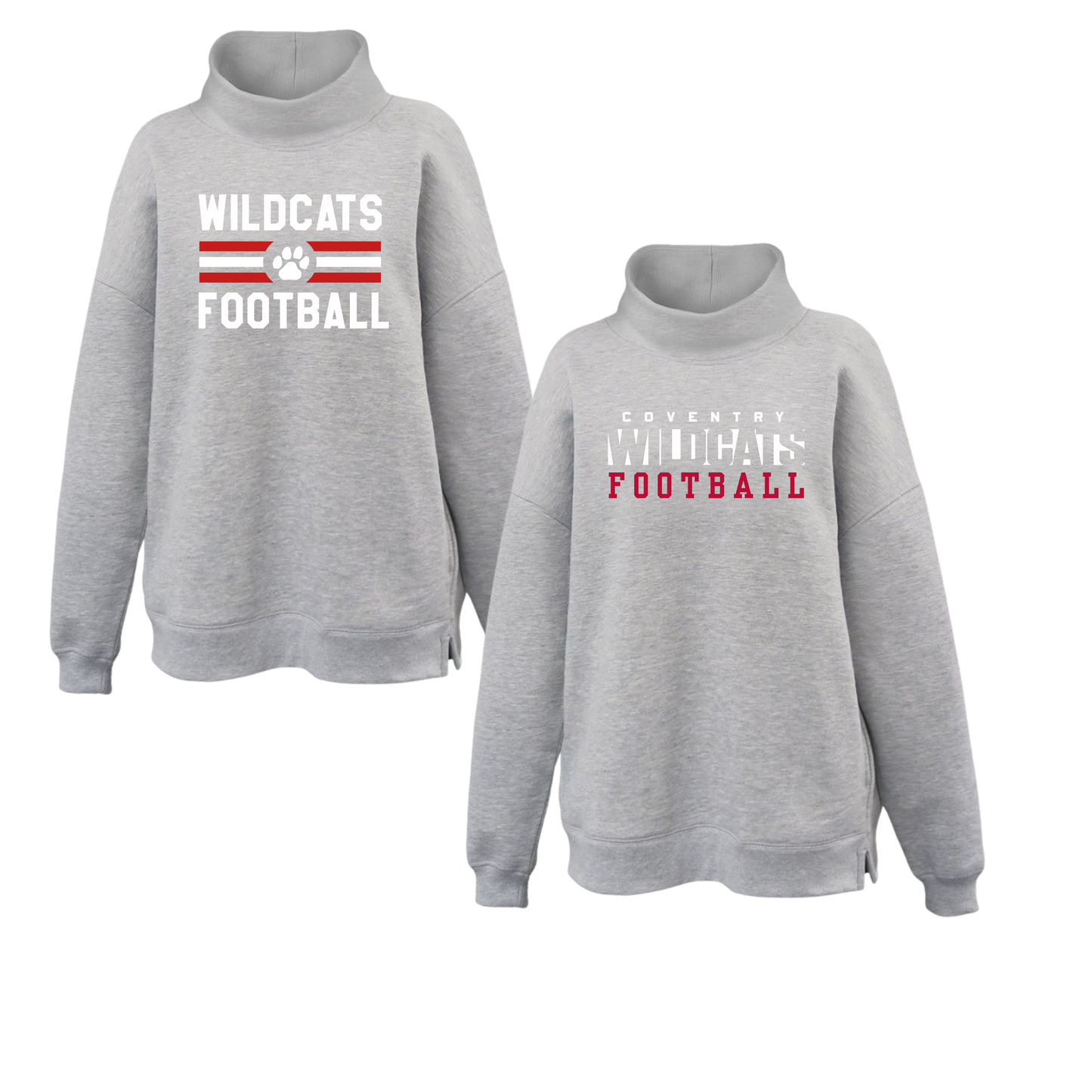 CYFO Wildcats Football Womens Oversized Mockneck