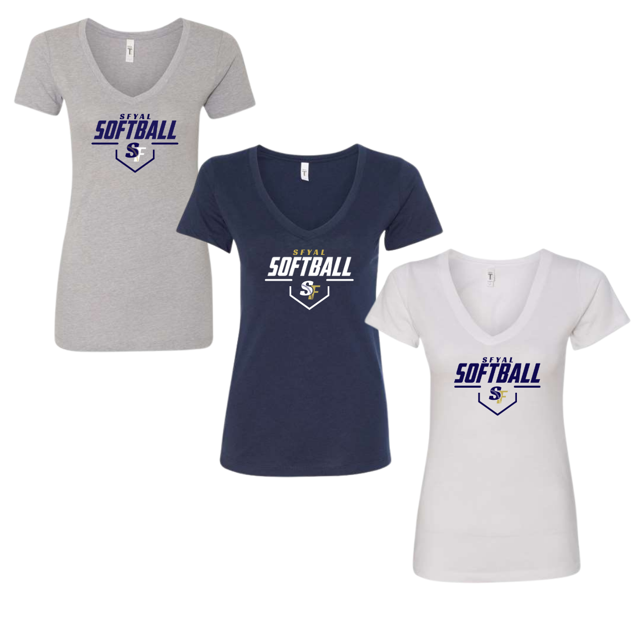 SFYAL Ladies Next Level V-Neck Level Up Softball