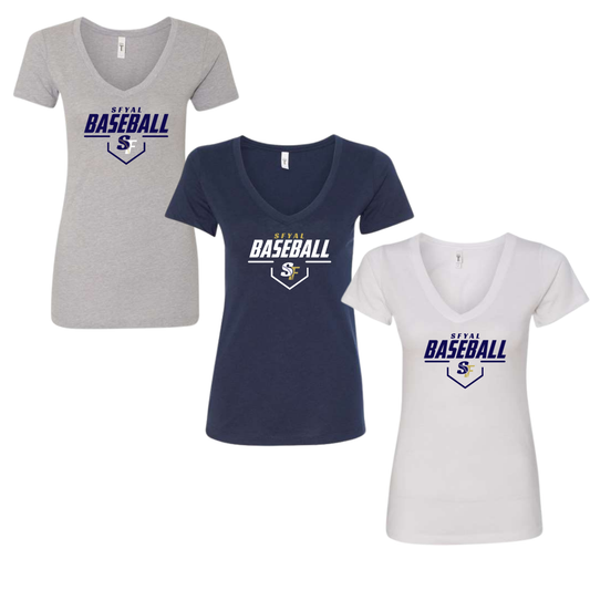 SFYAL Ladies Next Level V-Neck Level Up Baseball