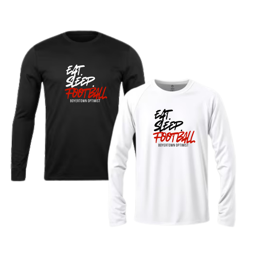 Boyertown Optimist Football Eat Sleep LS Performance Tee