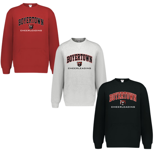 Bears Cheer Crewneck w/ Front Pocket - Boyertown Arch