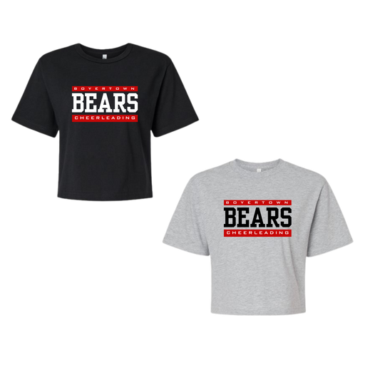 Bears Cheer Boxy Fit Mid Cut Tee - Bold