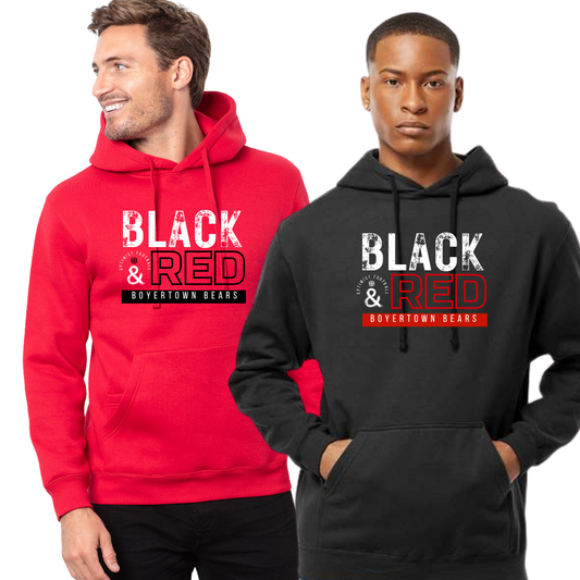 Boyertown Optimist Football Unisex Hoodie Black & Red