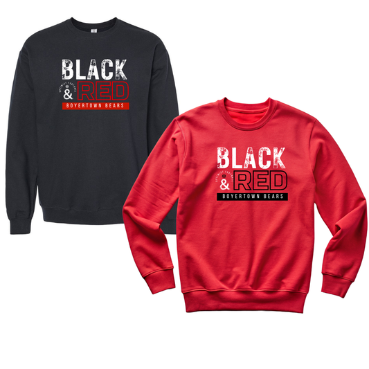 Boyertown Youth Football Unisex Crewneck Black&Red