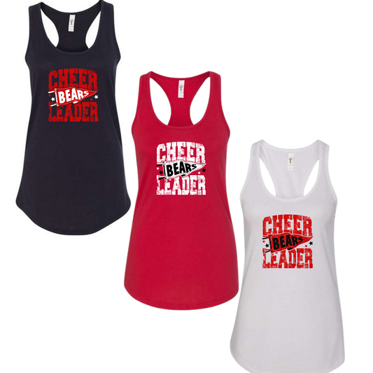 Bears Cheer Ladies Racerback Tank - CHEER LEADER