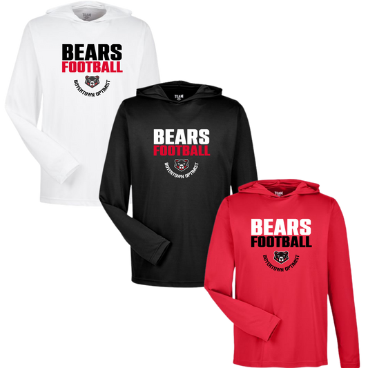 Boyertown Optimist Football Unisex Hooded Performance LS Tee - Dominate