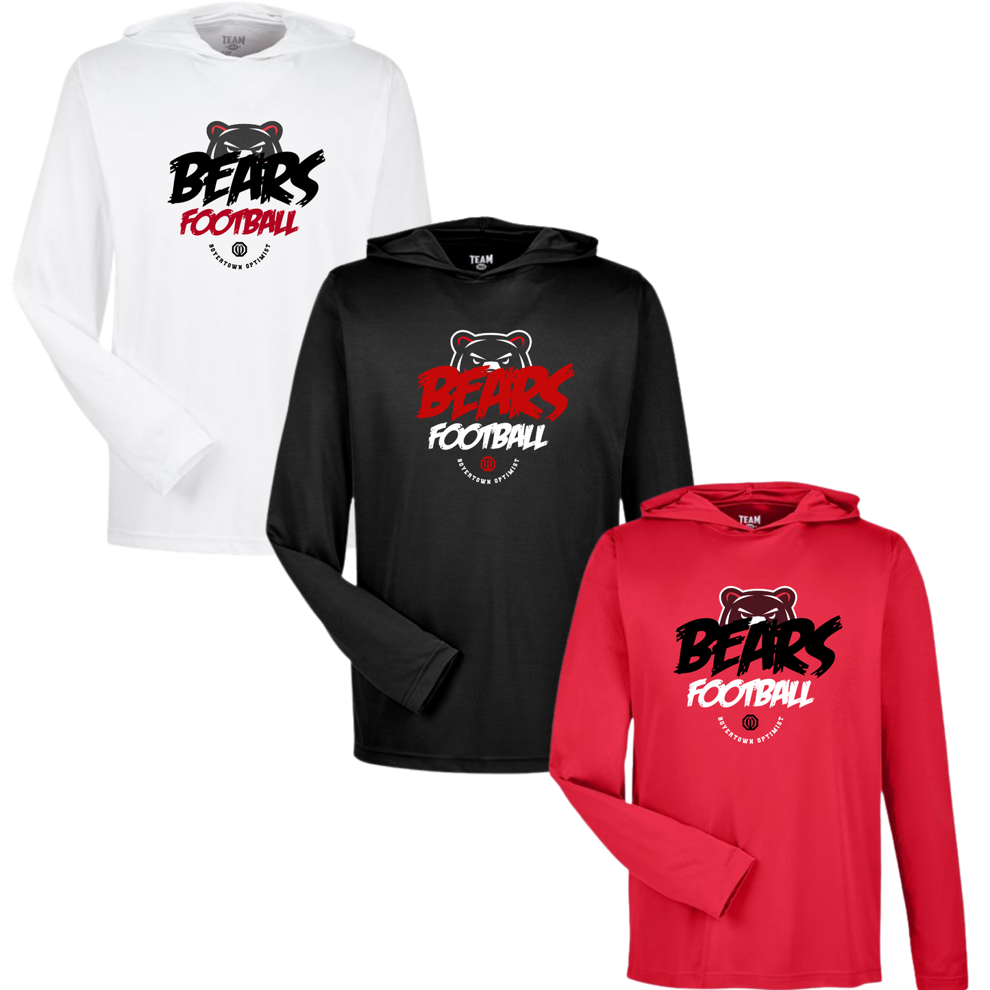 Boyertown Optimist Football Unisex Hooded Performance LS Tee - Flex