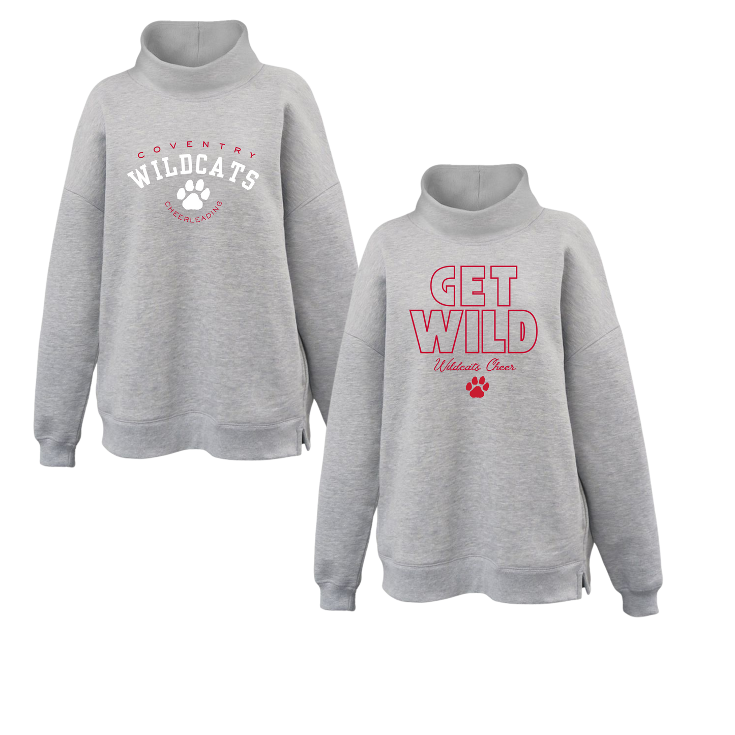 CYFO Wildcats Cheer Womens Oversized Mockneck