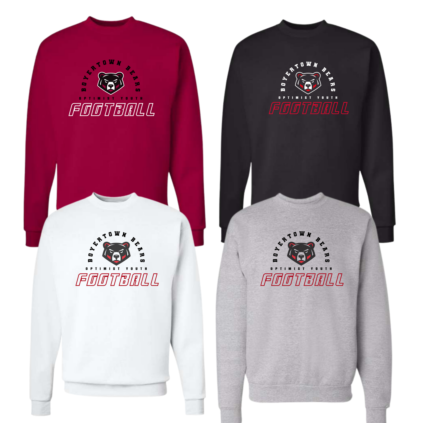 Boyertown Optimist Football Unisex Crewneck Sweatshirt - First Down