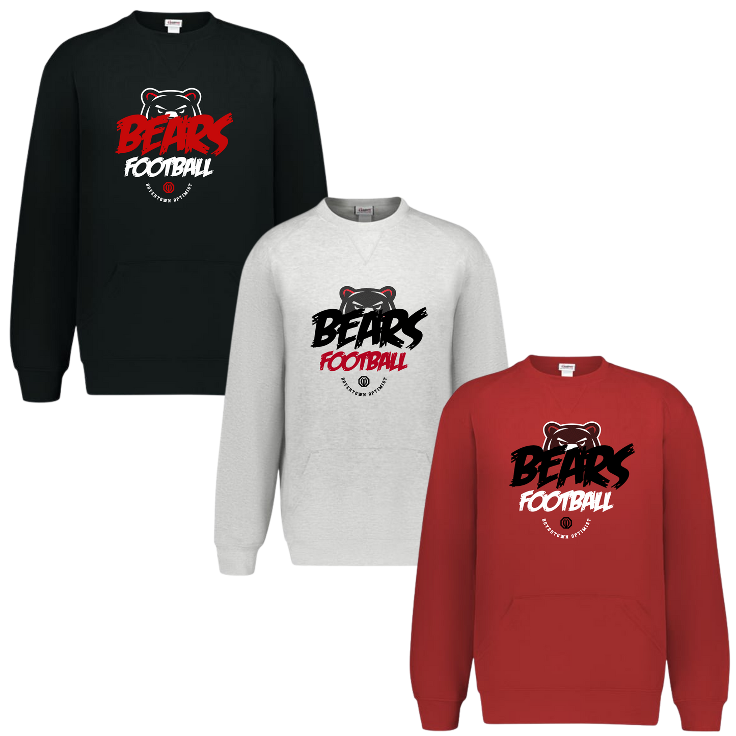 Boyertown Optimist Football Unisex Crewneck With Pouch Pockets - Flex
