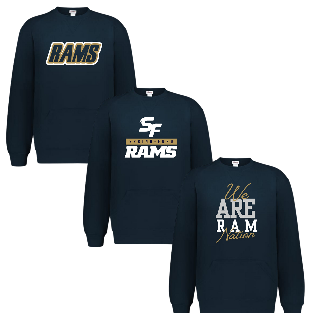 SF Unisex Athletic Crewneck With Front Pockets