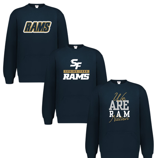 SF Unisex Athletic Crewneck With Front Pockets