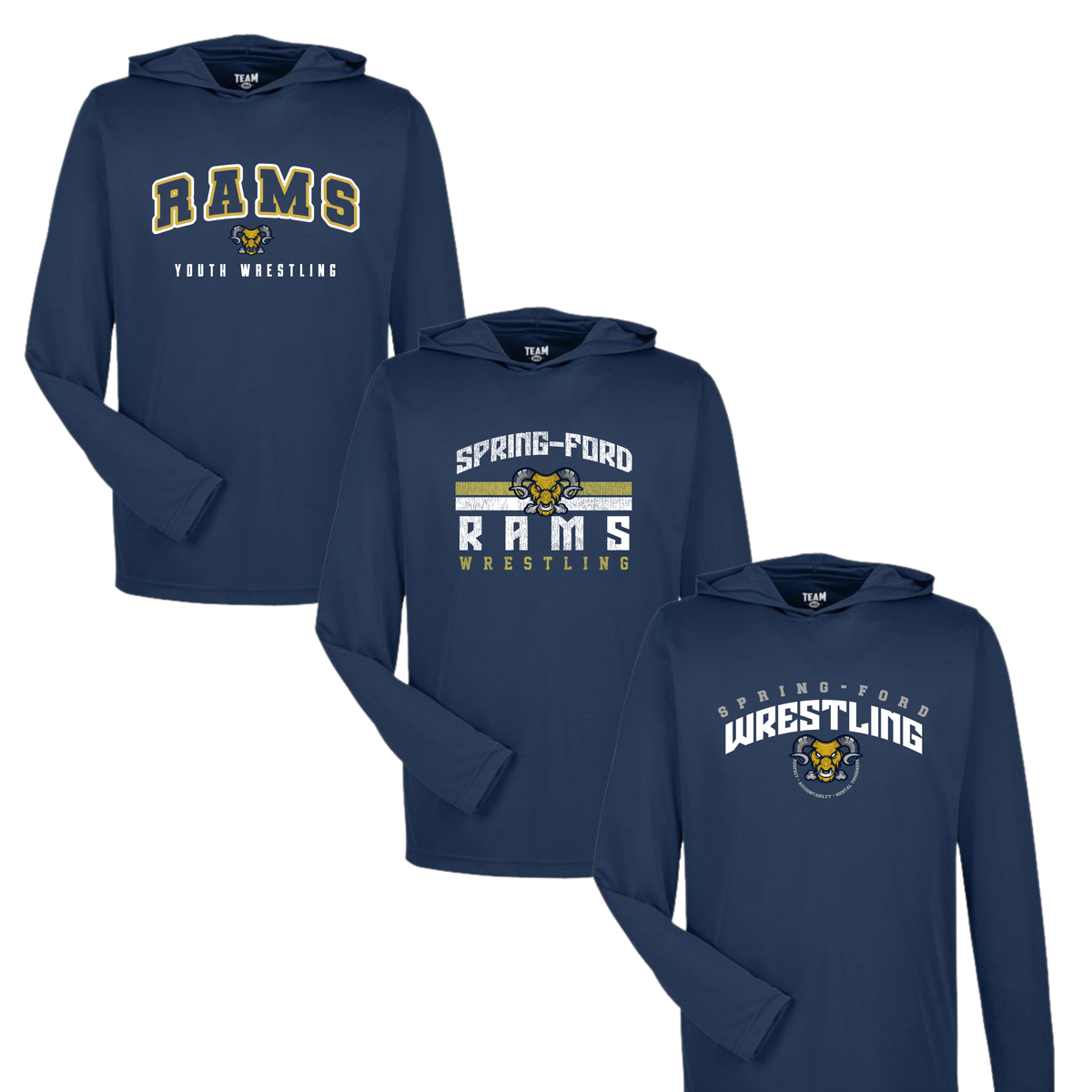 SF Wrestling Long Sleeve Hooded Performance Tee