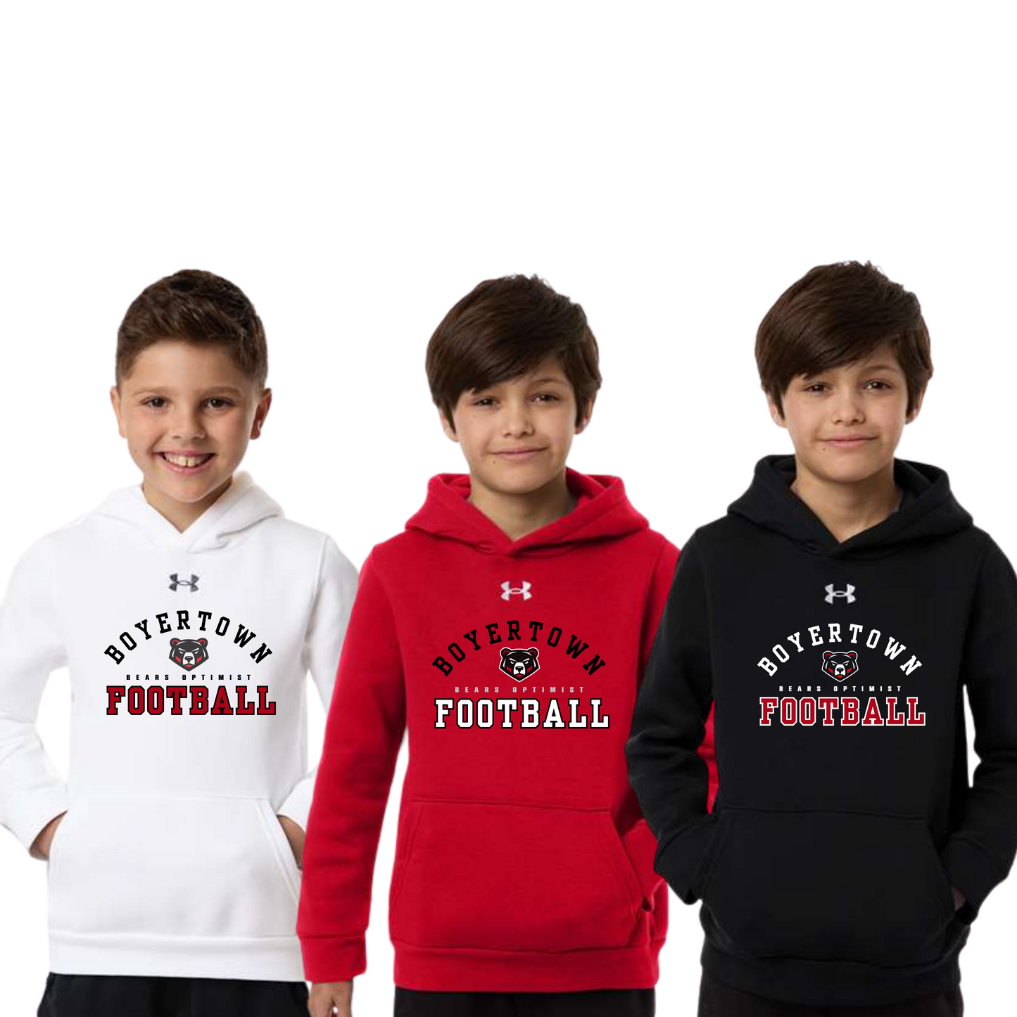 Boyertown Optimist Football Youth Under Armour Hoodie - Cover 1