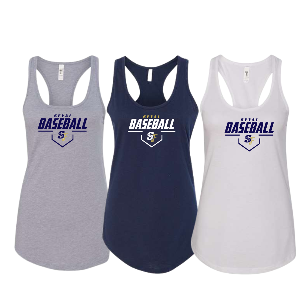 SFYAL Ladies Racerback Tank Level Up Baseball/Softball