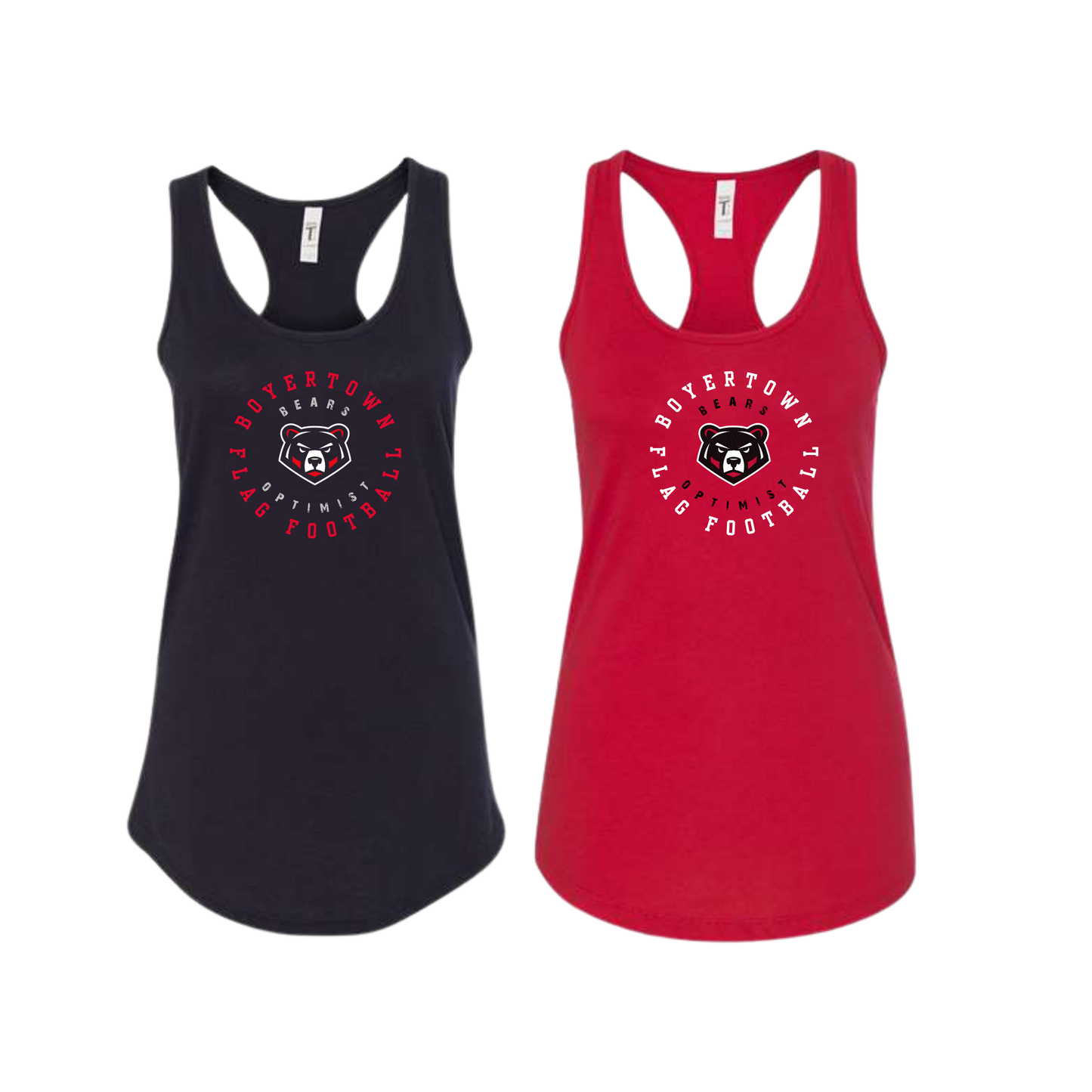 Boyertown Optimist Football Ladies Racerback Tank - Edge